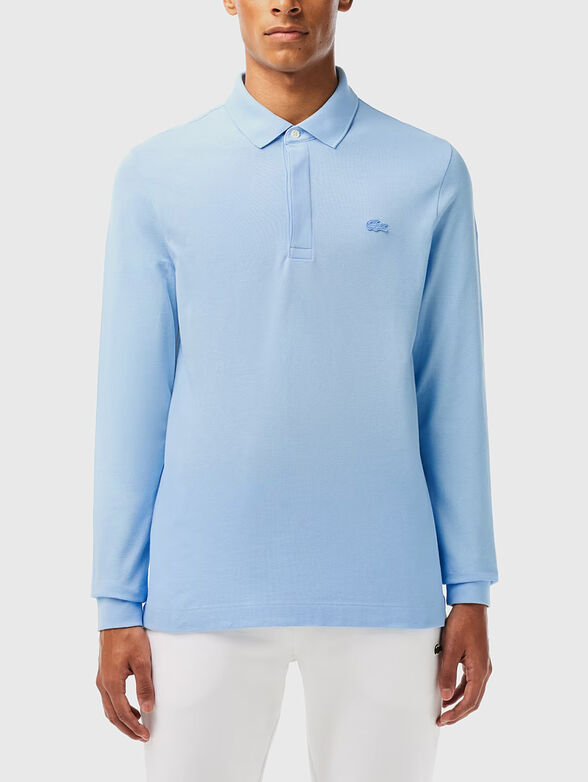 Black polo-shirt with long sleeves - 1