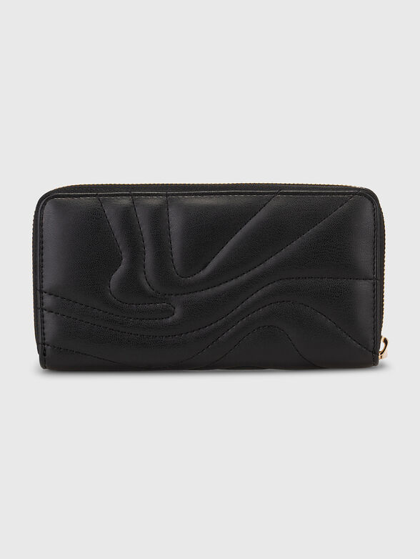 Quilted-effect wallet in black  - 2