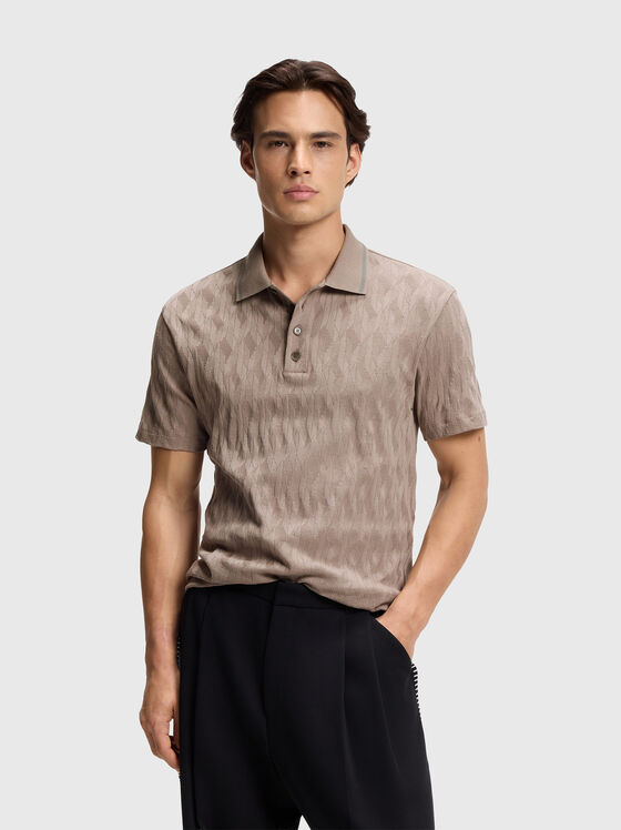 DUNIK cotton polo shirt with a jacquard pattern - 1