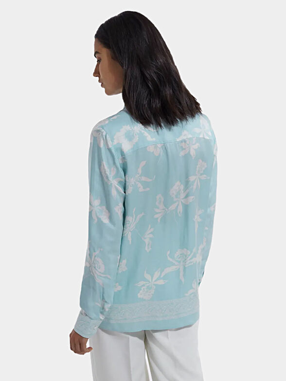 Satin shirt with floral motifs - 2