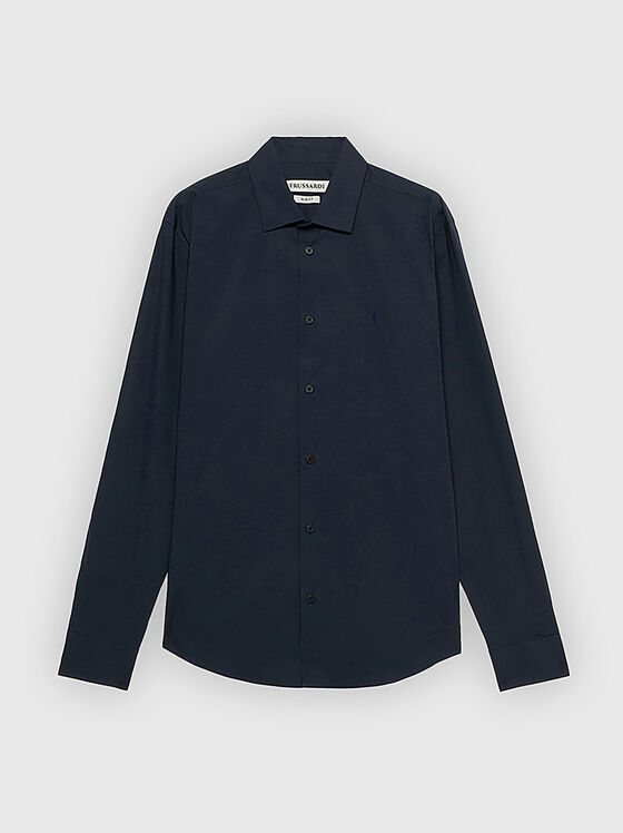 Cotton shirt with logo embroidery - 1