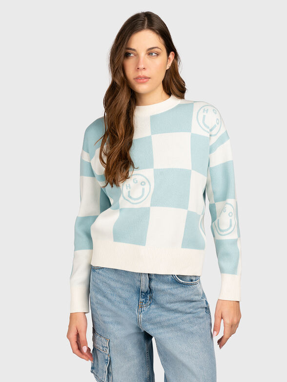 Sweatshirt with oval neckline and print - 1