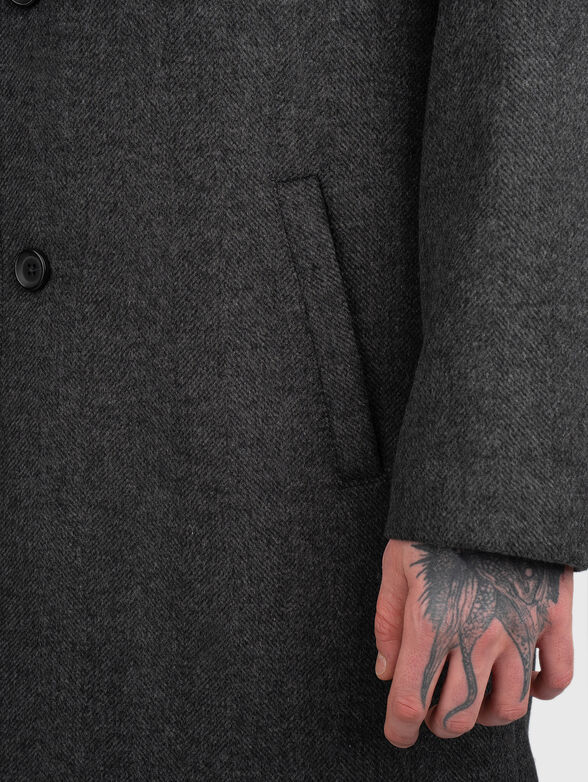 Single breasted wool blend coat - 6