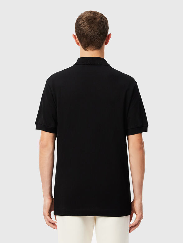Black polo shirt with logo embroidery - 3