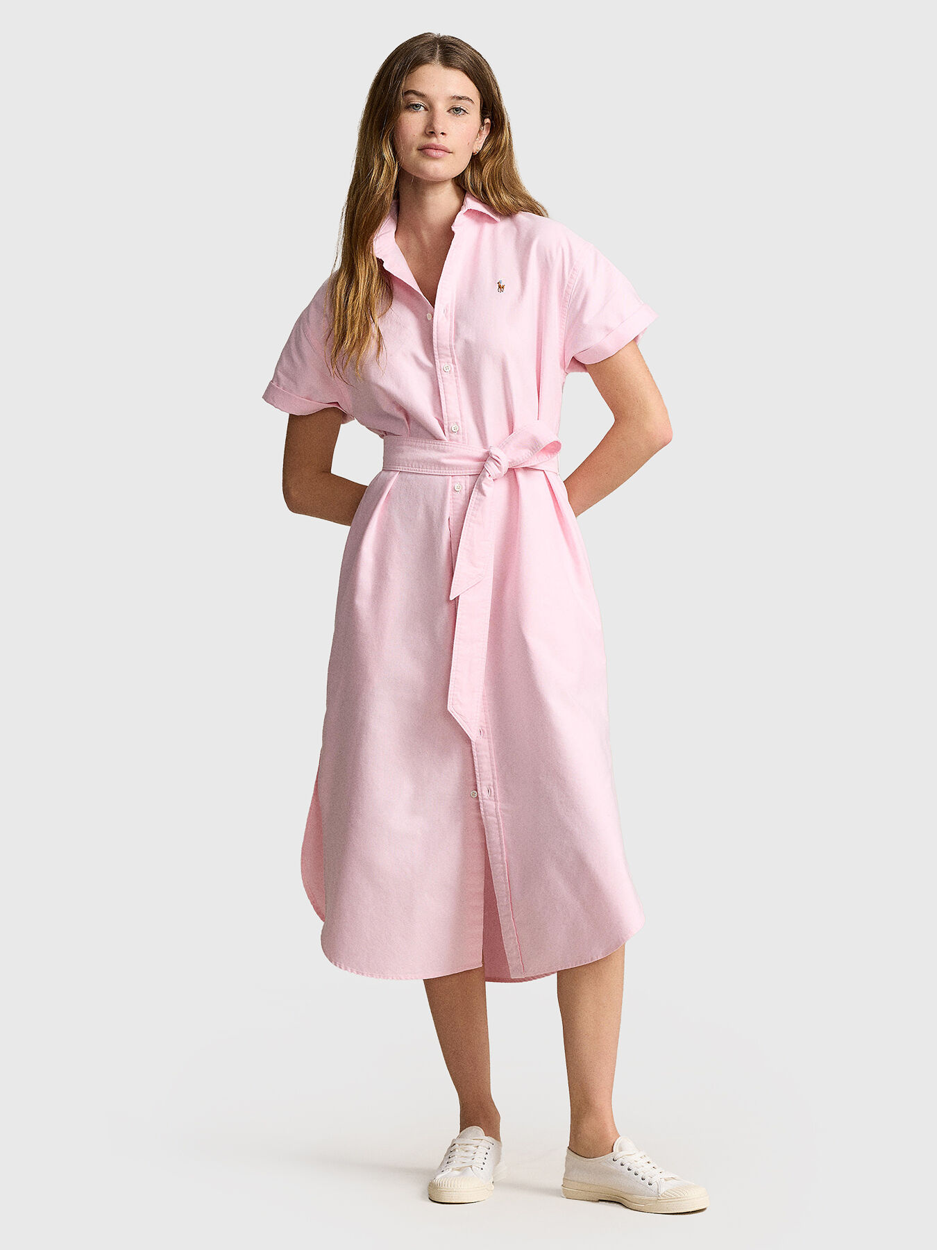 Pink short sleeve Oxford dress brand POLO RALPH LAUREN Globalbrandsstore en