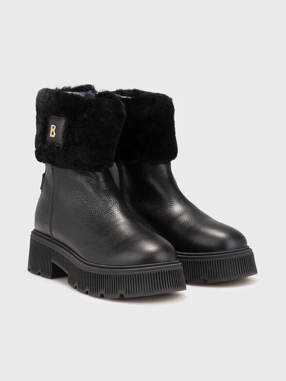 TURIN leather boots with wool detail - 2