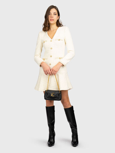 Long sleeved boucl&eacute; mini dress - 5