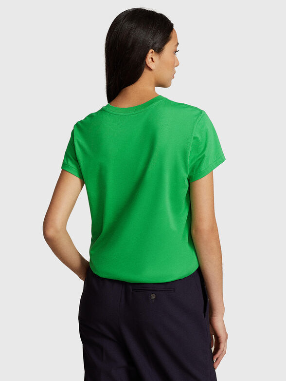 Green T-shirt with contrast logo  - 3
