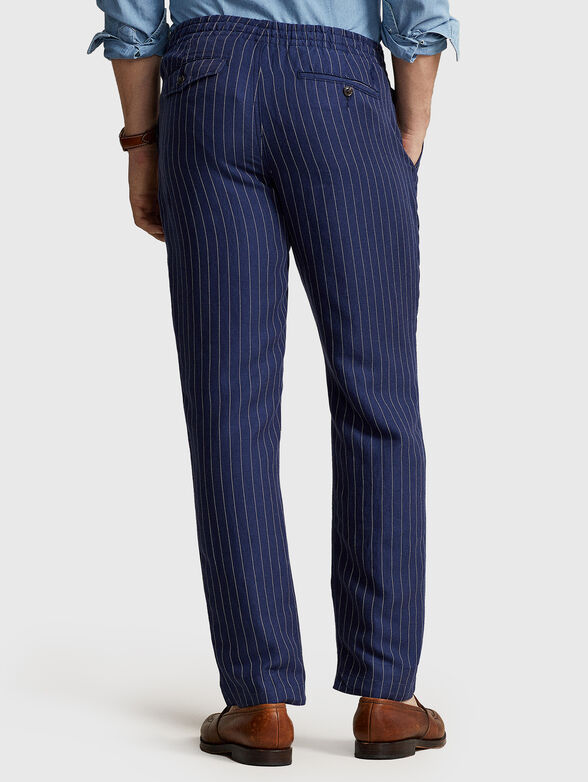 Linen blend trousers with striped pattern - 2