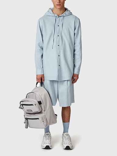 Linen and cotton striped shorts - 5