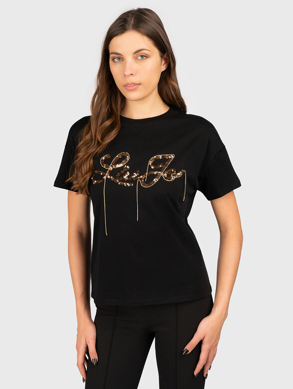 T-shirt with appliqued sequins - 1