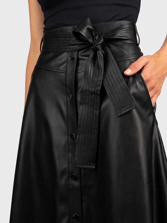 Faux leather skirt with high wiast - 2