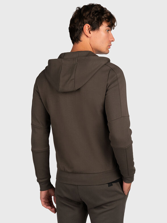 Black sweatshirt with zip and hood - 3