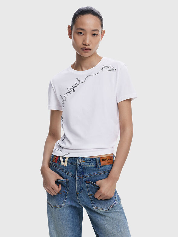 T-shirt with contrasting embroidery - 1