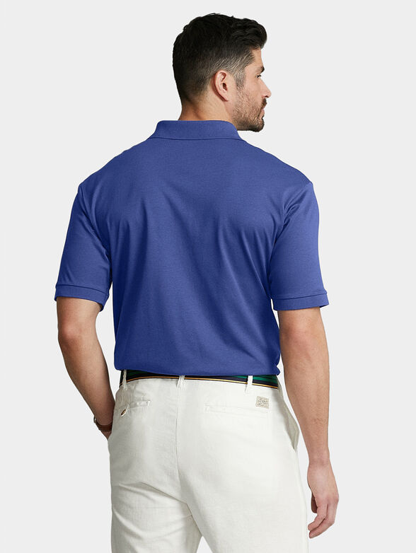 Polo shirt in blue color with short sleeves - 3