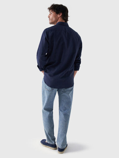 Light blue linen and cotton shirt - 4