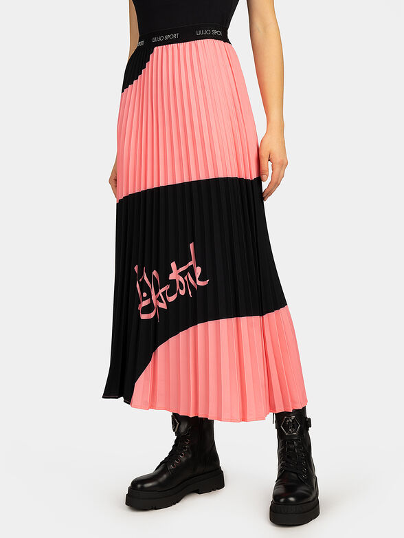 Skirt with soleil with color-block effect - 1