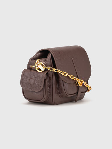 Leather crossbody bag with gold details - 4
