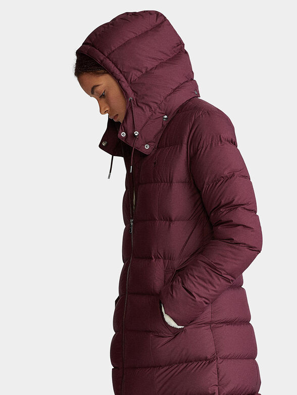 Belmont down fill jacket in bordeaux - 2