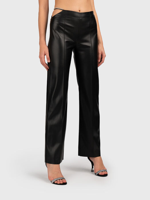 Eco leather trousers with cut-out detail
