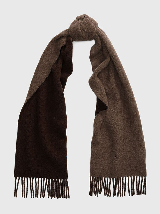 Дълъг вълнен шал с ресни - 1