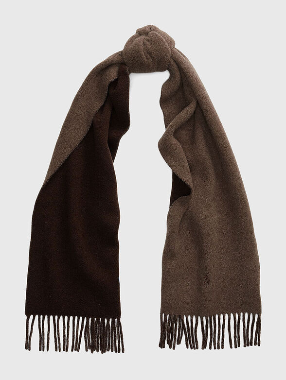 Long wool scarf with fringe - 1