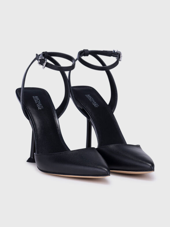 IMANI heeled leather shoes in black color - 2