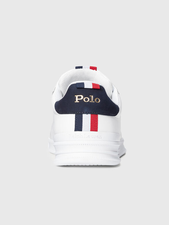 White sneakers with logo embroidery - 3