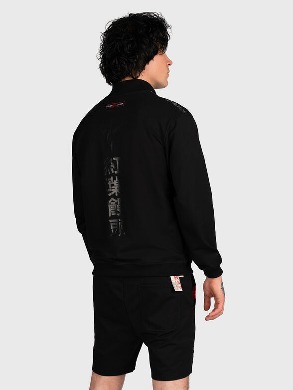SWZ006 black sweatshirt with zip - 2