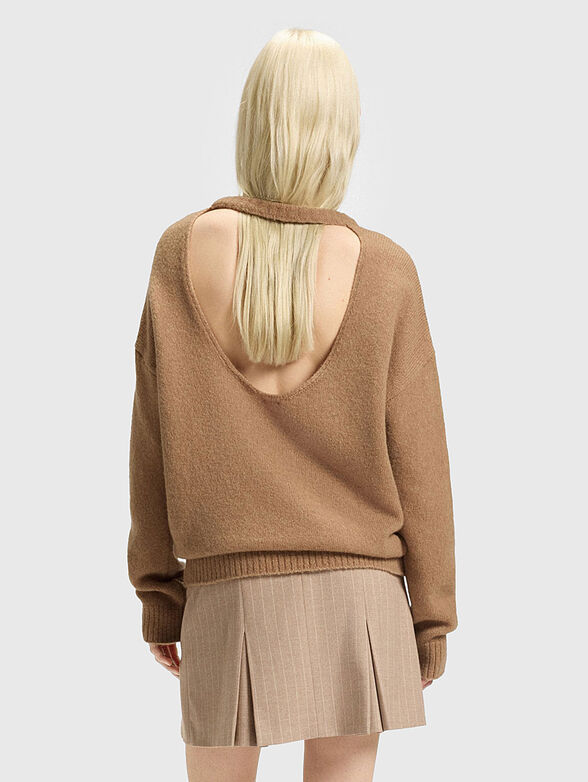 Wool sweater with accent back - 3