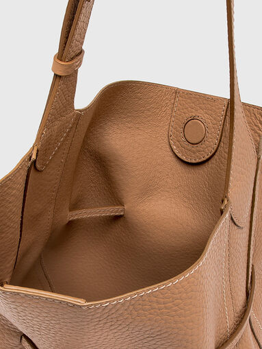 SIENNA leather bag in beige - 5