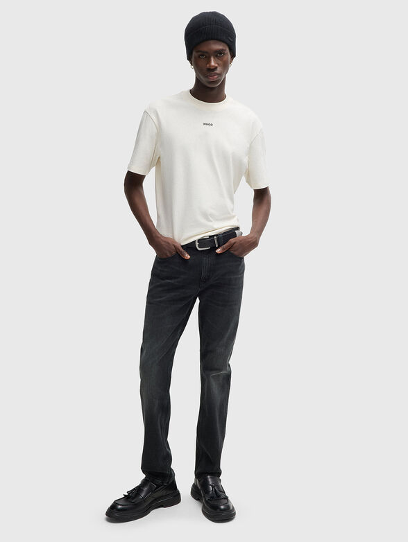 Jeans with washed effect and logo - 4