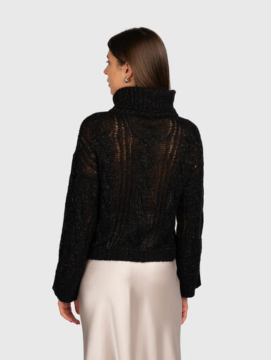 Sweater in black with sheer effect - 3