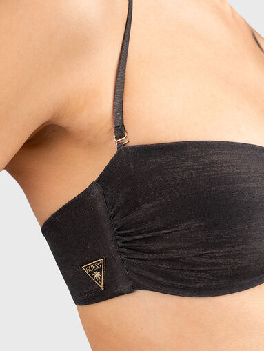 Bandeau bikini top with metal accent - 5