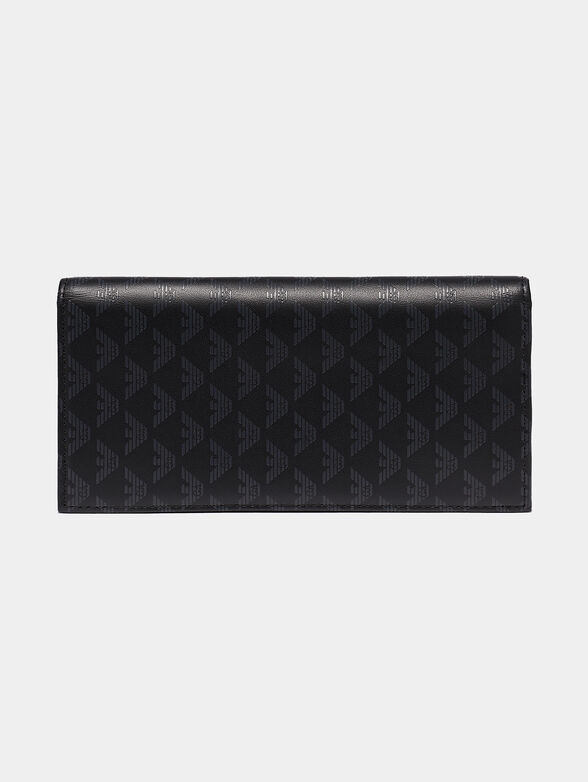 Large leather wallet with logo print - 2