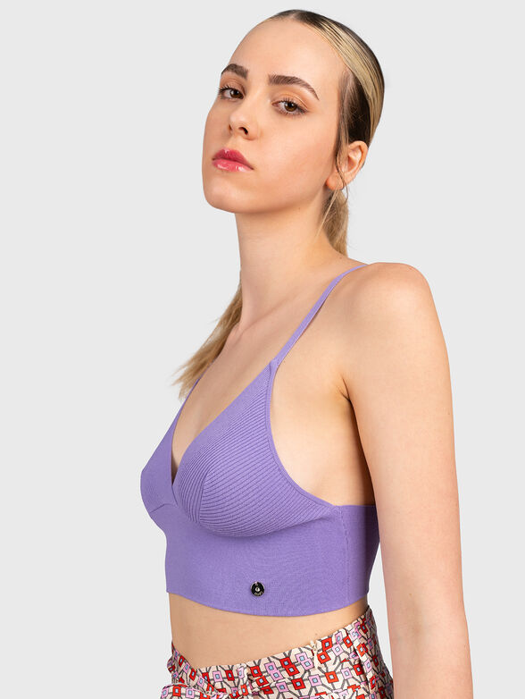 Knitted bustier in purple color - 3