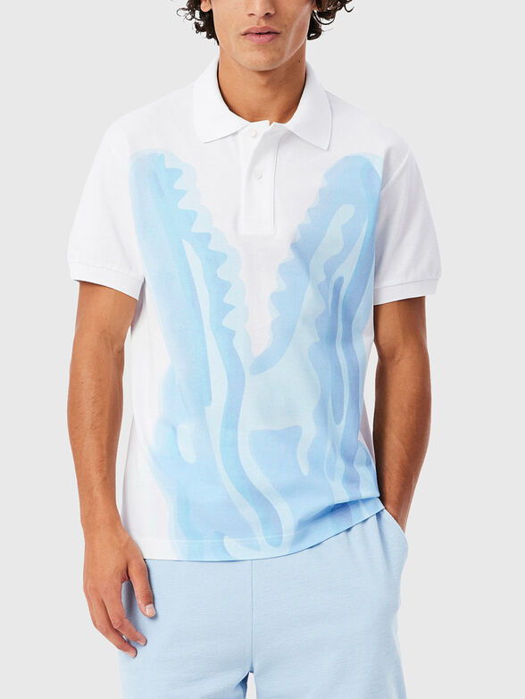 Cotton polo shirt with print - 1
