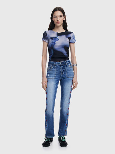 Straight jeans with embroidery - 5