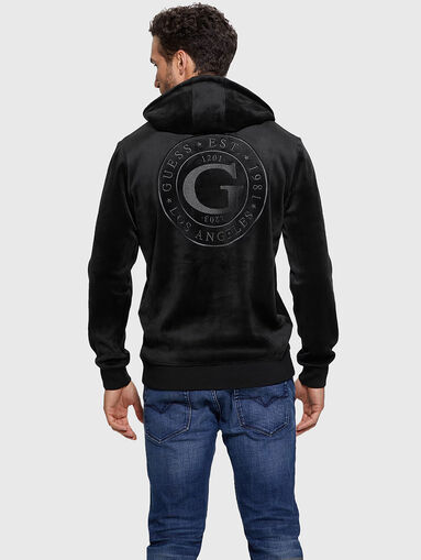 Black sweatshirt with logo motifs - 3