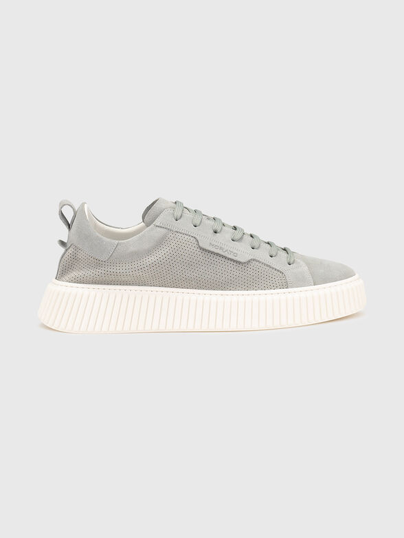 Suede sports shoes with logo - 1