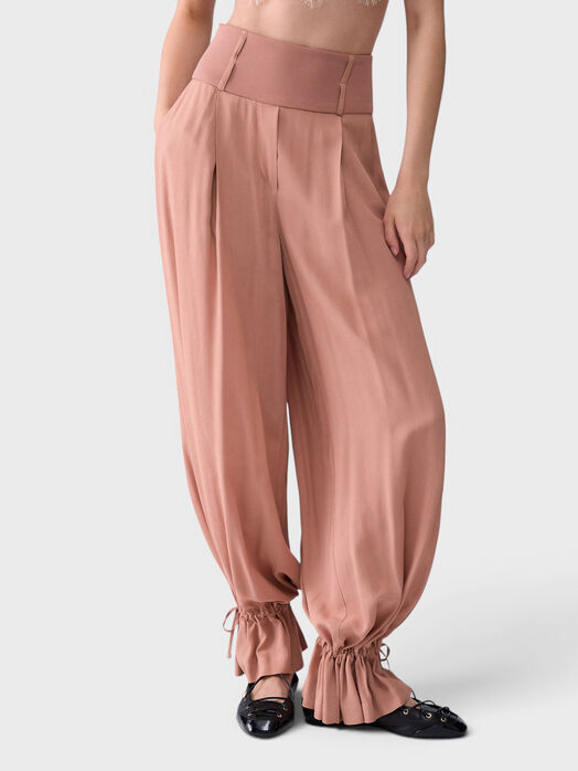 Wide-leg georgette trousers