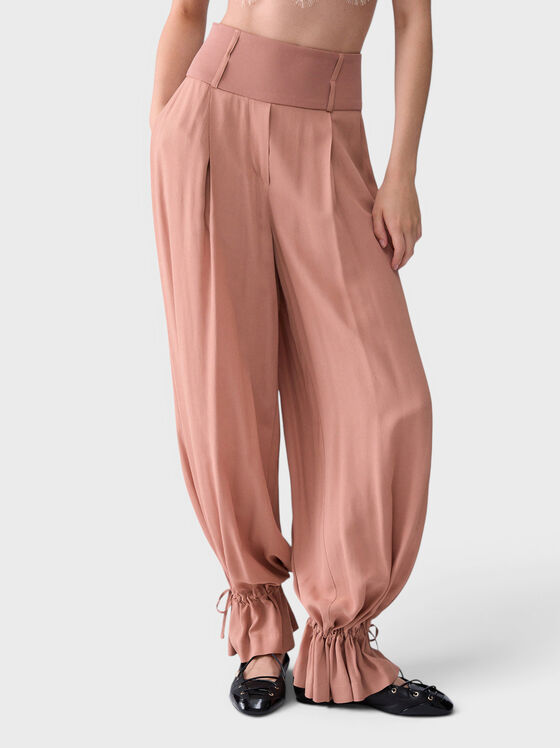 Wide-leg georgette trousers - 1