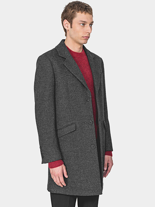 Wool blend coat in dark grey - 4