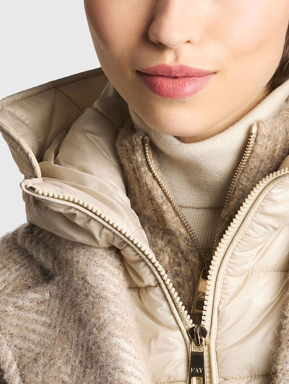 Wool blend coat with herringbone pattern - 4