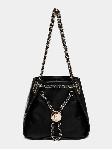 Black basket bag with chain details - 4