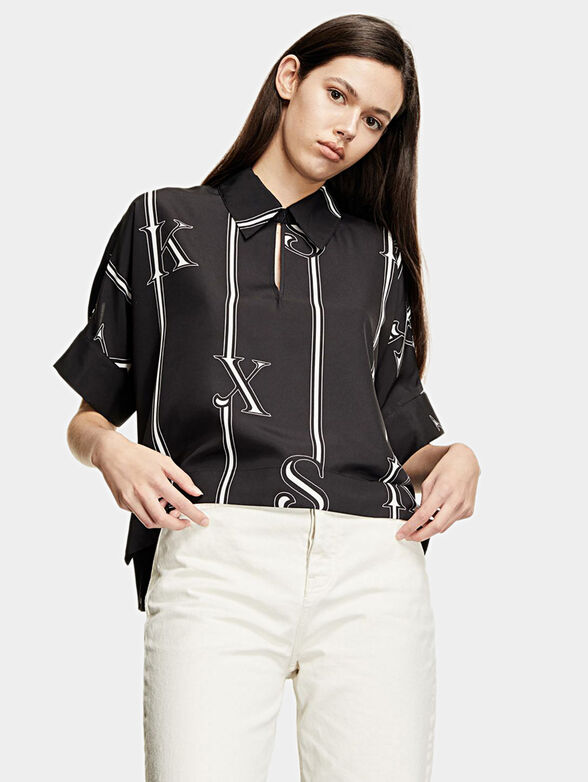Polo-shirt with contrasting print - 1