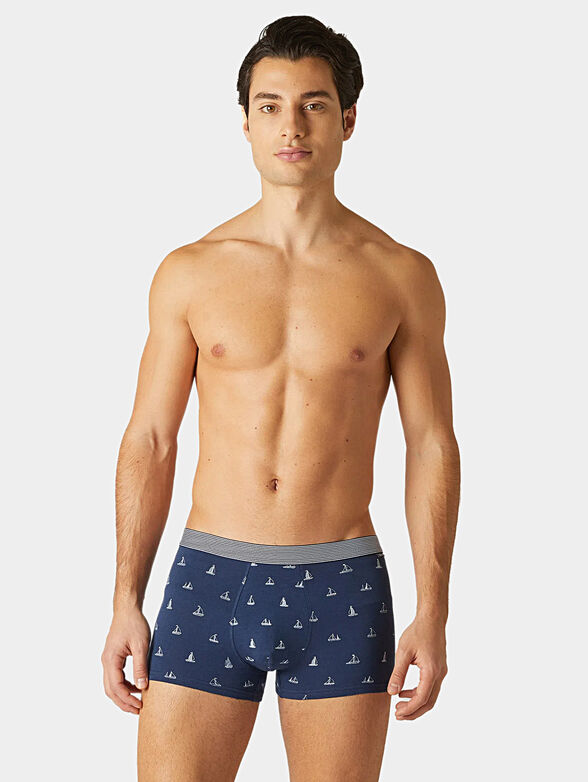 Blue trunks with print - 1