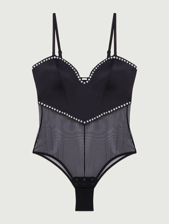LOVELY bodysuit with sheer effect and rhinestone - 6