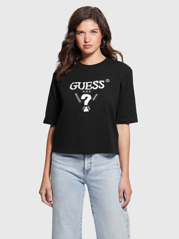 Black T-shirt with sequins - 1