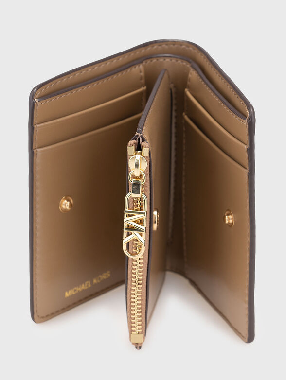 Wallet with logo detail in beige - 3